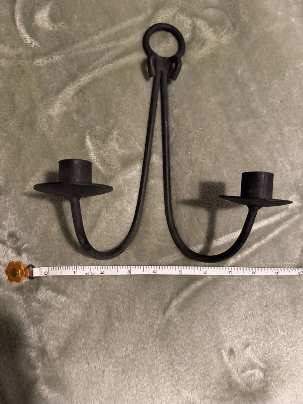 Black Double-Arm Iron Wall Candle Sconce - Unbranded